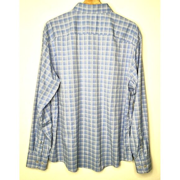 UNTUCKit Mens Button Up Shirt Zonte 40458 Long Sleeve Blue Plaid XL X-Large - Picture 2 of 13